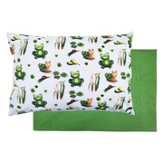 Poszewka 60x40 cm Żabki w stawie Ślimaki tatarak Żaby - Bawełna