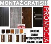 Drzwi wejściowe drewniane i metalowe z montażem
