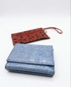 Zestaw 2 szt portfele portmonetka portfel ekoskora niebieski czerwony