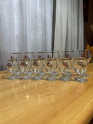 Zestaw 12 kieliszków do wódki likieru koniaku PRL truskawki