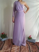 Kombinezon Damski Liliowy na Jedno Ramię Szyfonowy Lady Pipa S 36