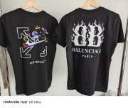 T-shirty Premium: Off-White (Space) & Balenciaga (Flame BB) – Stan Idealny!