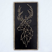 Jeleń Obraz String Art Rękodzieło 30x15cm