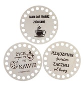 Baza drewniana, podkładka pod kubek, do wyplatania, szydełkowania, ozdoba 