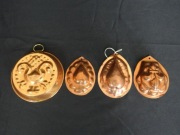 Miedziane starocia zestaw  ,,Foremki "