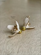 Kolczyki kraftowe przebiśniegi handmade