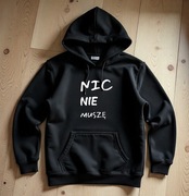Męska Czarna Bluza M Nic Nie Muszę