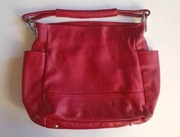 Damska torba na ramię, A4, skóra ekologiczna, ciemna czerwień.