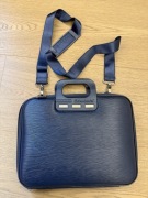 Włoska Torba na laptopa Bombata elegancka biznesowa granatowa