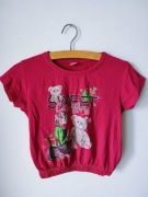 Bluzka dziewczęca 140 Marin’s Kids Club różowa miś cute krótki rękaw Y2K