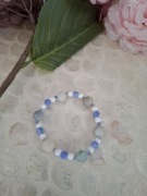 Bransoletka handmade z naturalnych kamieni tanzanit lawa agat amazonit 