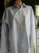 Męska koszula Tex- Gold rozmiar 45 biała kratka paski blue pachy 130cm