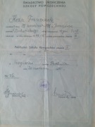 Świadectwo Ukończenia Szkoły Powszechnej 1945