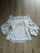 Lipsy śliczna bluzka koronka biała, delikatna M/L