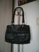 MARCONI GENUINE LEATHER  CZARNA SKÓRA NATURALNA + PŁASZCZ + SUKIENKA