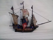 Stary Duży Model Statek Żaglowiec Drewniany