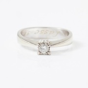 PIERŚCIONEK Z BRYLANTEM , BIAŁE ZŁOTO 585 14 K