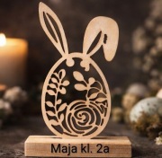 Drewniana ozdoba wielkanoc. 18 cm.królik.jajko. do malowania.personalizacja
