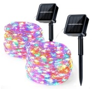 Girlanda solarna 2 x 15 metrów, 150 LED, 8 trybów, IP65 na zewnątrz AISUTHA