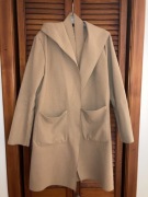 Płaszcz karmelowy szlafrokowy brązowy 36 S