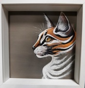 KOCIA SERIA ręcznie malowane na płótnie w ramie 3d 