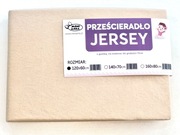 Prześcieradło 120/60 JERSEY beżowe z gumką