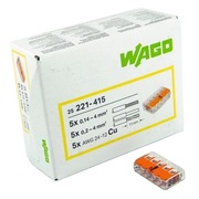 WAGO 221-415 Szybkozłączka Złączka Drut Linka 0,2-4mm2 /5 opak.25szt