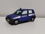 Policja radiowóz niebieski fiat cinquecento 1:25  kultowe samochody PRL
