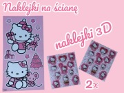 Hello Kitty Naklejki na ścianę + 2x naklejki 3D 