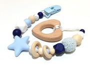 Zawieszka do smoczka, uchwyt do smoczka, klips do smoczka, kolor niebieski