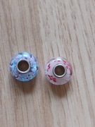 2 szt Charms zawieszka szkło i srebro-925