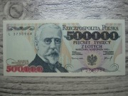 BANKNOT RP 500000 ZŁOTYCH 1993 ROK SERIA L SIENKIEWICZ UNC