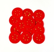 Warzywa z Filcu Pomidor Ogórek Sałata Papryka Pieczarki Ser Aplikacje 5 szt