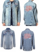 Tommy Hilfiger długa kurtka jeansowa katana damska rozmiar L
