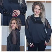 Bluzeczka wstawki siateczka 5XL