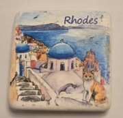 Magnes na lodówkę ceramiczny RHODES RODOS Grecja Greece Kos Santorini (4K)