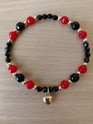 Bransoletka Onyks Hematyt Stal Szkło 17cm