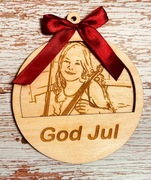 Bombki z drewna ze zdjęciem święta