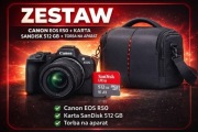 APARAT CANON EOS R50 + OBIEKTYW 18-150mm + KARTA PAMIĘCI + TORBA NA APARAT