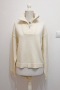 Rhea. sweter z zamkiem kremowy wełna Merino 100% M