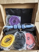 Zestaw Gum Oporowych Power Band do Ćwiczeń + Roller do Masażu i Akcesoria 