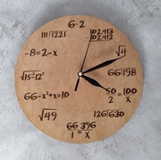 Zegar drewno grawer matematyczny odmładzający urodziny prezent