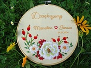 Haft jesienna róża. Prezent Urodziny Rocznica Ślub