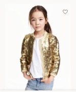 Kurtka BOMBER CEKINY H&M R. 92 ZŁOTA 