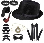 Nowy! Duży zestaw strój Wielki Gatsby lata 20 retro vintage