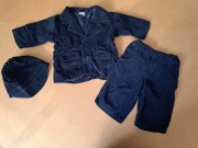 Granatowy garnitur garniturek 68 Tup Tup sztruksowy