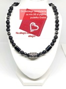 NASZYJNIK RUNA KAUNAN STAL NIERDZEWNA 316L KAMIEŃ LAWA HEMATYT PUDEŁKO 