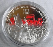 SOLIDARNOŚĆ Wybory 4 Czerwiec 1989 2009 SREBRNA MONETA 10zł  KAPSEL SREBRO 