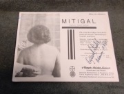 Przedwojenna reklama apteka Mitigal Warszawa bibuła