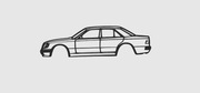 Mercedes W124 Obrys na ścianę 60x18cm Druk 3D, model dla Fana marki